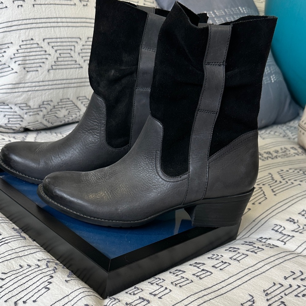 Umberto Raffini Charcoal and Black Heeled Boots